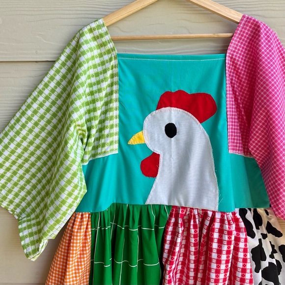 Handmade Rainbow Farm Bandana Dress SKU 05275 Chicken Patchwork - Picture 10 of 10